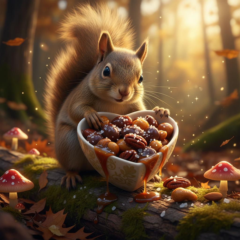 Chocolate Salted Caramel Nuts with Squirrel